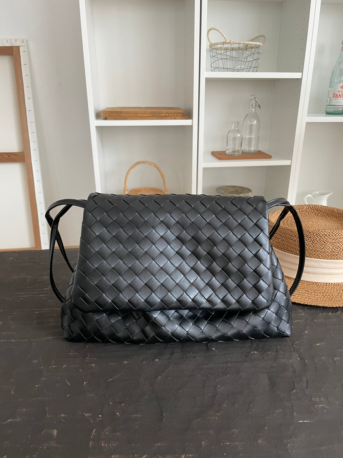 フラップ編み込み 2WAYショルダーバッグ