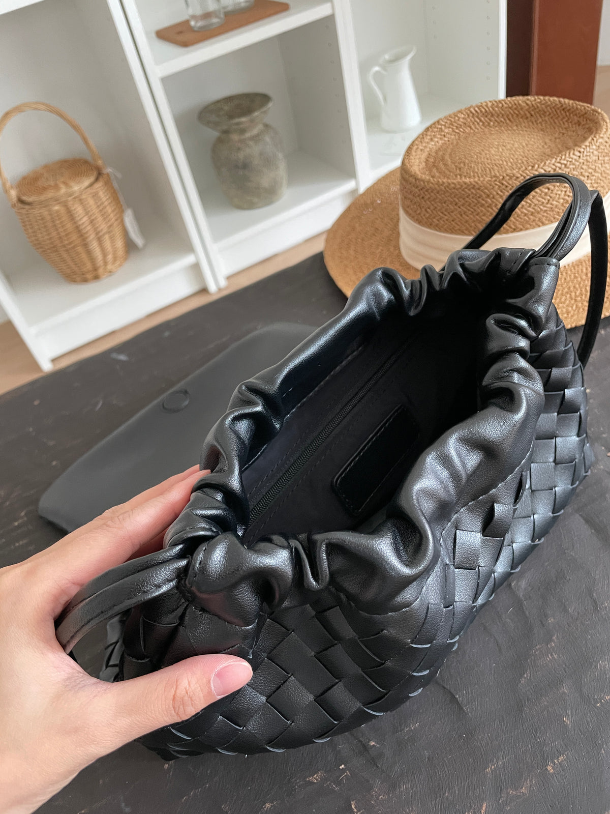 フラップ編み込み 2WAYショルダーバッグ