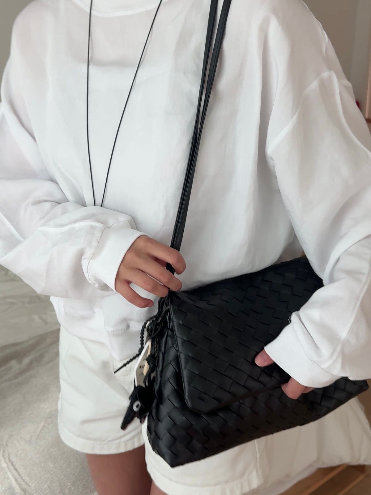 フラップ編み込み 2WAYショルダーバッグ